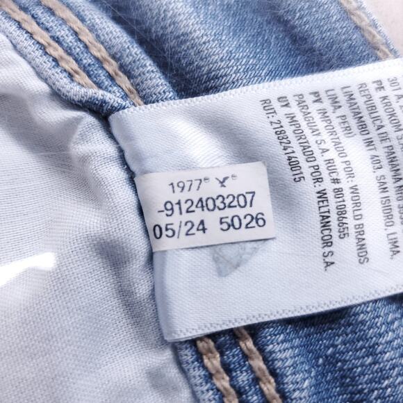 American Eagle Kick Boot Jeans Women 6S Light Blue Distressed Hem Retro Cowgirl - Picture 10 of 13